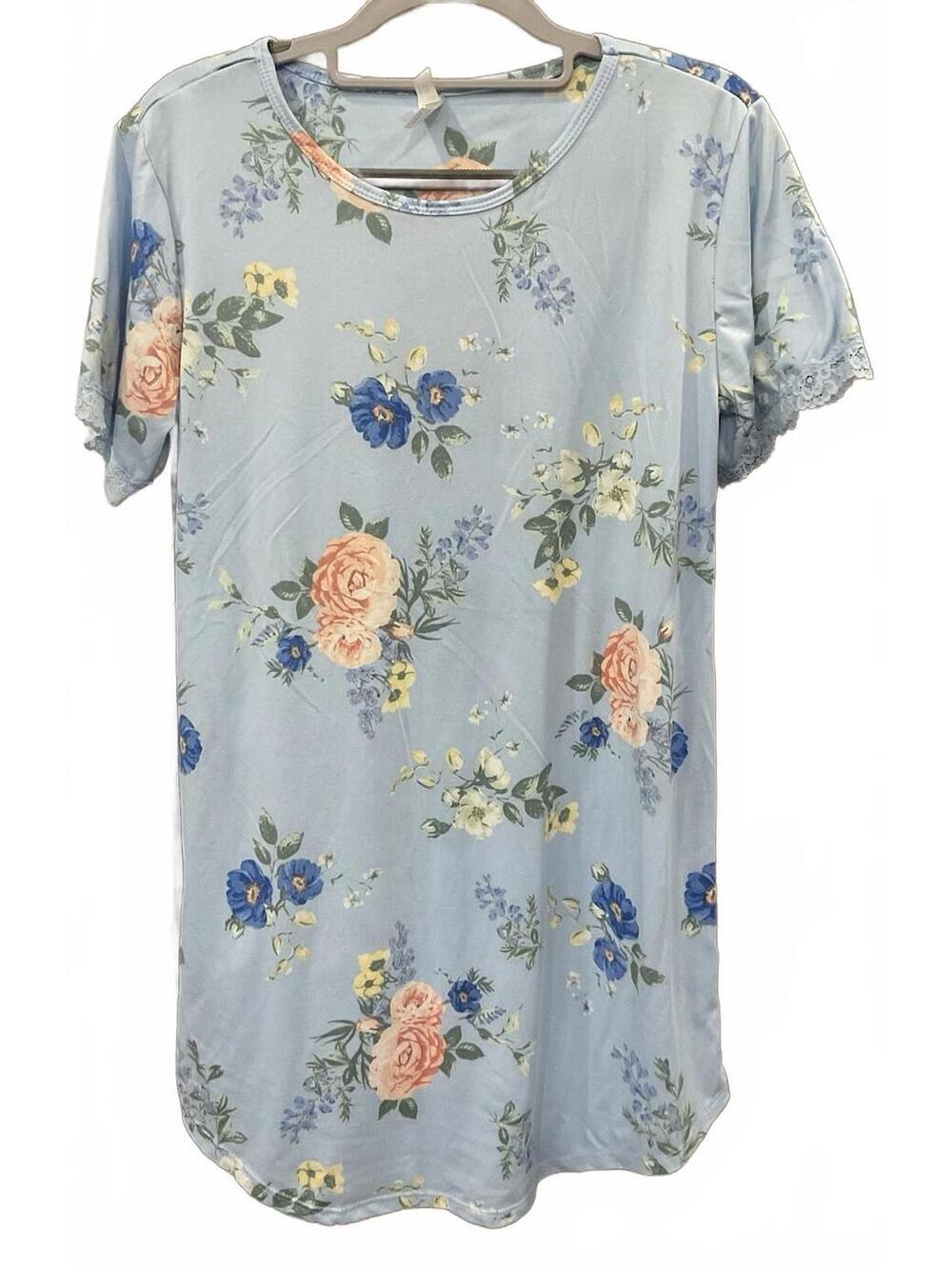 Flora By Flora Nikrooz Womens Short Sleeve Round Neck Night Gown Size S